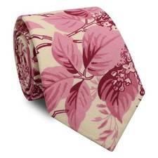 Floral Ties for Men Mens Floral Tie Cotton Necktie Skinny Necktie Pink Flower