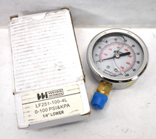 Weiss Instruments LF251-100-4L 2.5" Liquid Filled Pressure Gauge 0-100 PSI