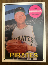 PITTSBURGH PIRATES: Jim Bunning Custom Modern 1969 Style Art Card - HOF
