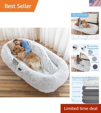 Human Dog Bed, 71''x45''x12'' Size Fits You and Pets, Washable Faux Fur Dog B...