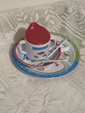 Melamine Ware kids Bible Verse Dish set - Divider Plate Utensils Sippy Cup Bowl