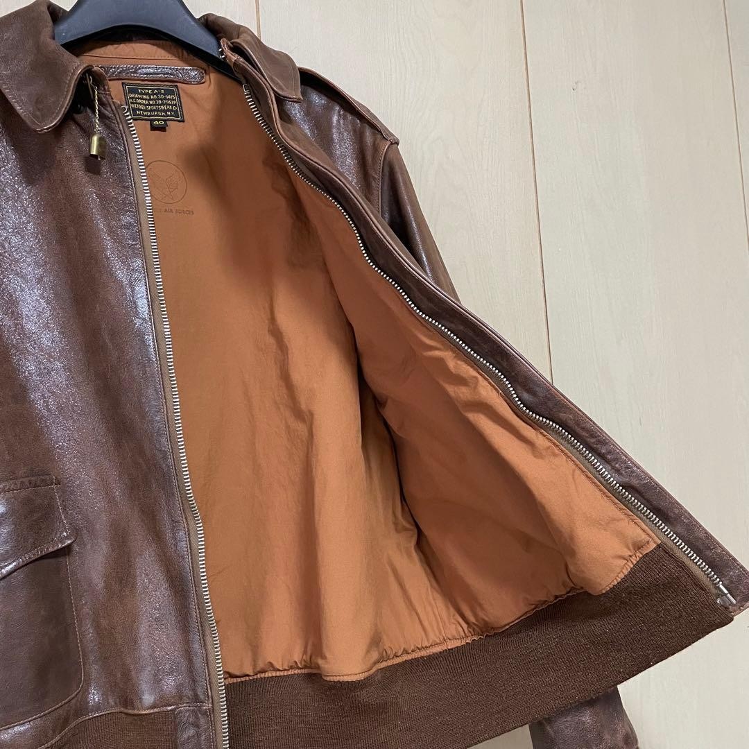 Buzz Rickson's A-2 Leather Flight Jacket L Brown - image 12