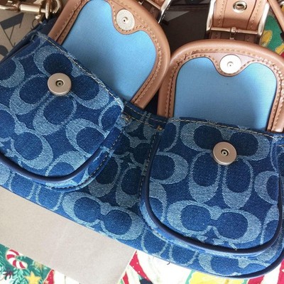 COACH Ashton Baguette Bag In Signature Canvas Denim CY700 | eBay