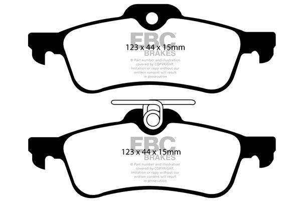 Brake Pad Set For Disc Rear 123mm Length For Toyota Yaris/Vitz EBC Brakes DP1973