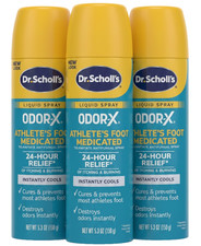 3 Pack Dr. Scholl  s Odor-X Athlete  s Foot Medicated Spray 5.3oz NEW