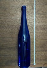 3 Cobalt Deep Blue Glass Bottles, 13" tall - excellent for crafts
