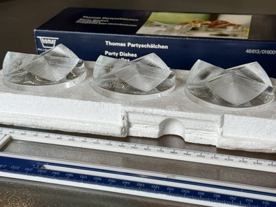 3er Set Vintage kleine Hors D'oeuvre Servierschalen Party Glasklar Thomas Glas