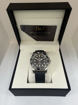 Santana Watch Works 40mm GMT Automatic   Black Dial, Ceramic Bezel
