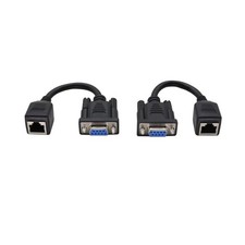 DB9 RS232 To RJ45 Extender Adapter 9 Pin Female Console Ethernet LAN 2 Pack