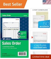 Durable 2-Part Carbonless Sales Order Books - 3 Pack, Perfect for Businesses