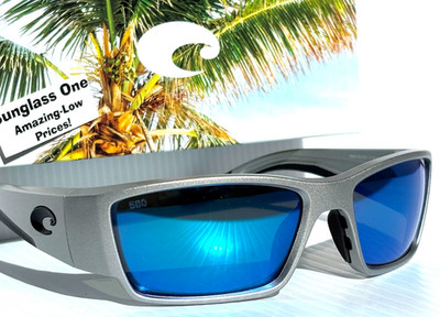NEW Costa CORBINA PRO Silver Metallic POLARIZED Blue 580G GLASS Sunglass 9109-06