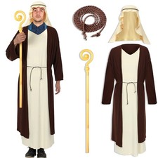 Jinei Mens Biblical Saint Jesus Costume Shepherd Moses Costume Adult Biblical...