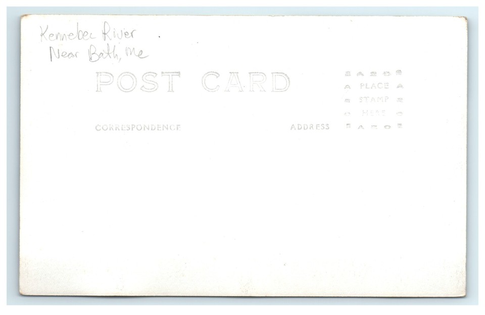 Kennebec River near Bath Me, Maine RPPC Sailboat RPPC Postcard eBay