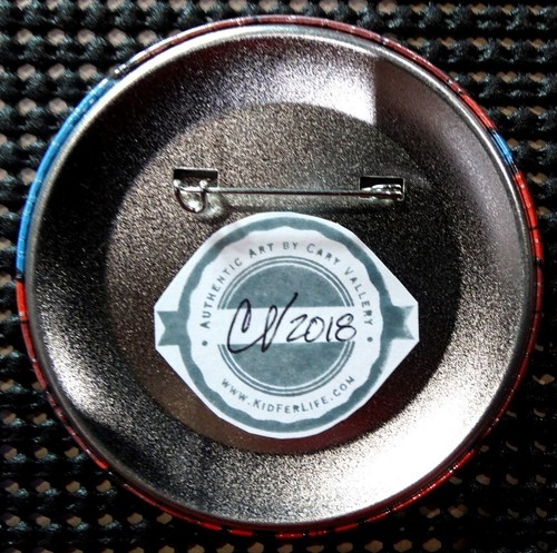 INFAMOUS "LEX LUTHOR" AUTHENTIC HAND-DRAWN SKETCH ART 3" PINBACK/PIN-BACK BUTTON - Picture 2 of 2