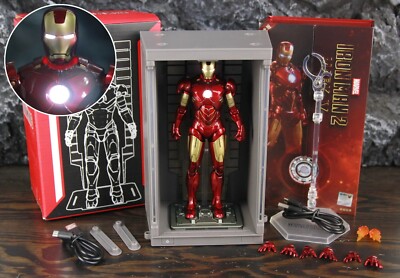 action figure Marvel IRON MAN Mark IV MK4 Hall of Armour LED light