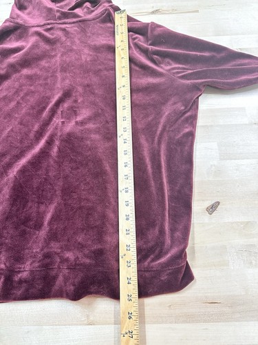 Dolce Vida Velour Burgundy Women 2X Track Hoodie Jacket Full Zip Long Sleeve Y2K - Picture 6 of 7
