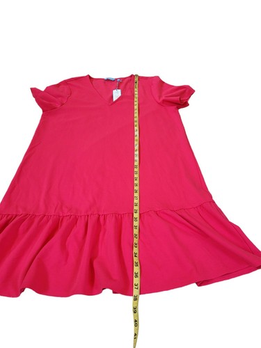Vestido recto DRAPER JAMES XL rosa ponte con volantes para mujer *defectuoso* - Imagen 11 de 14