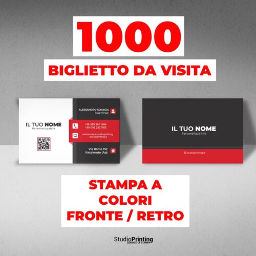 Stampa 1000 biglietto da visita FRONTE E RETRO 1000 bigliettini a colore - Foto 1 di 1