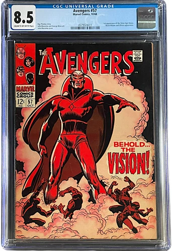 Avengers 57 CGC 8.5 CR/OW 1968 1st Vision