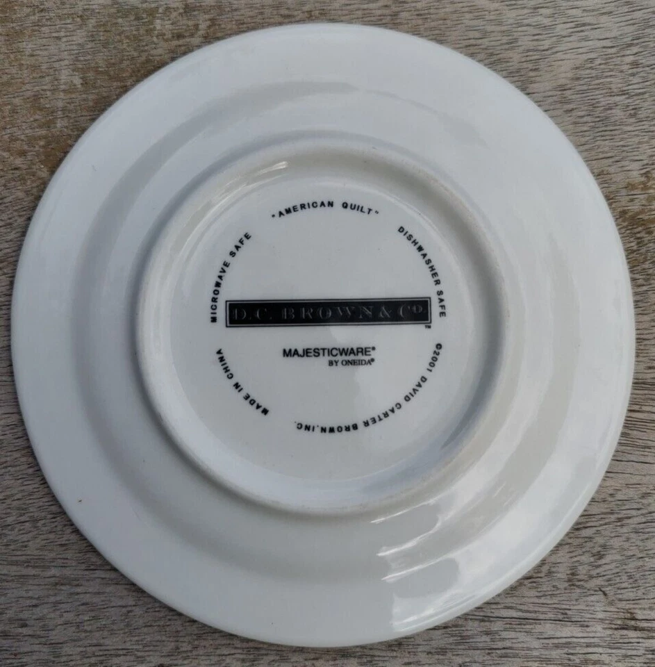 Lote de 4 platos de postre de pan edredón americano marrón D.C. de Oneida 6,25 de diámetro Foto 4 de 4