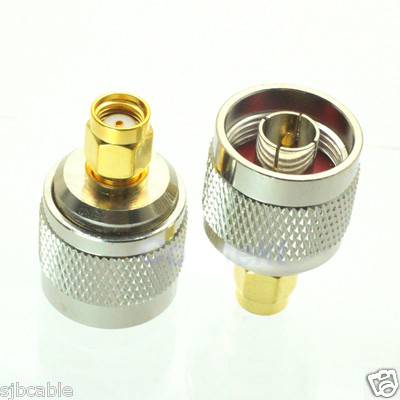 2pcs Adapter N male plug To RP-SMA male jack RF Coax Connector Adapter