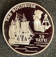 Vanuatu 1993 50 Vatu The Boudeuse Proof KM#16 Ag .925 31.47g 38.6mm COA