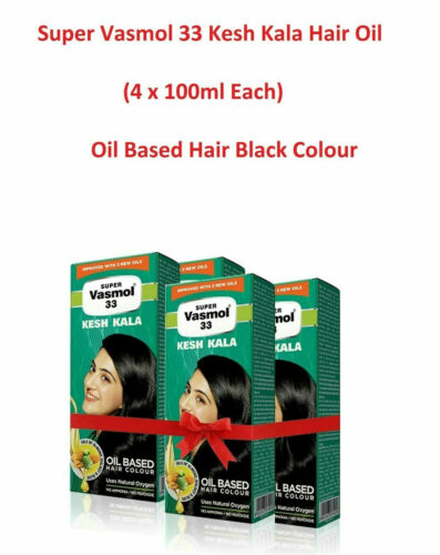 PACK 4 X Super Vasmol 33 Kesh Kala Hair Oil Almond Protein Neem Extract  100ml UK | eBay