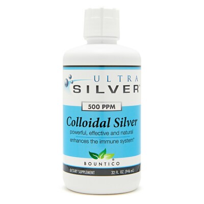FREE 2-3DAY SHIPPING! Mineral Colloidal Silver 500 PPM 32 oz w/free 4oz dropper 
