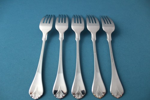 5 Salad Forks Yamazaki CARA GOLD Stainless Japan 6 5/8" - Picture 4 of 5