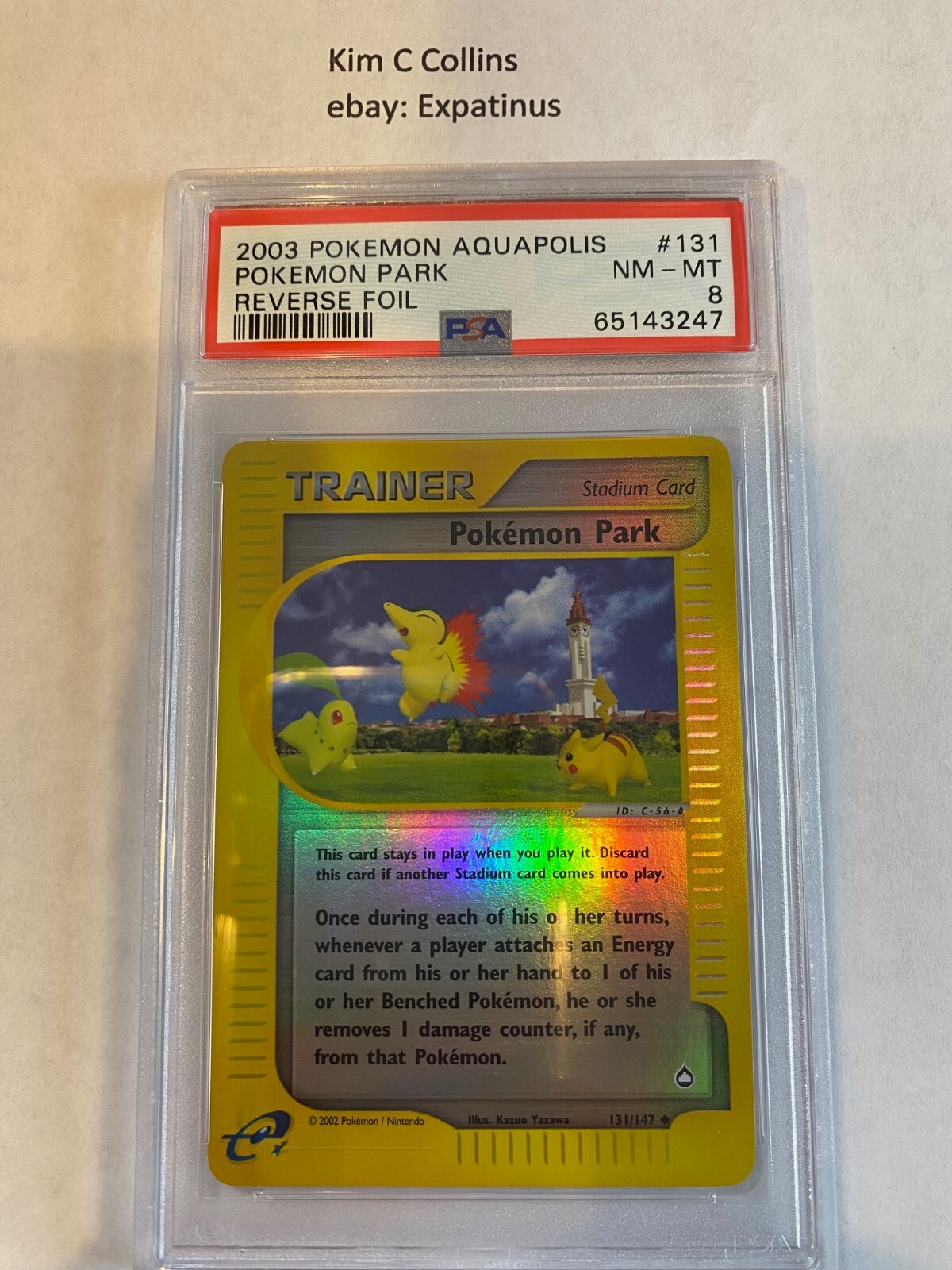 2003 WOTC Aquapolis Pokemon Park Reverse Holo #131 PSA 8 NM - Mint