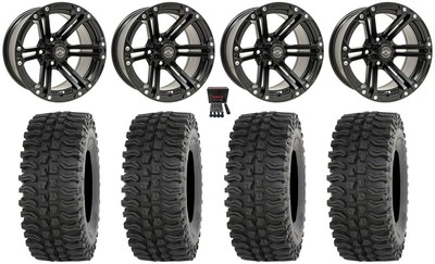 GTW Specter 14'' Golf Wheels Black 23'' BDC Tires E-Z-GO & Club Car