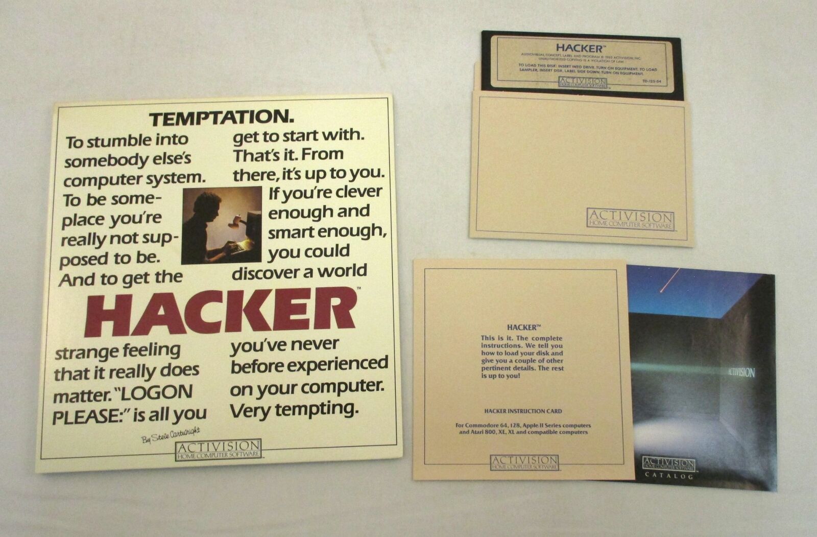 HACKER Apple II Computer Game 5.25" Disk Activision 1985