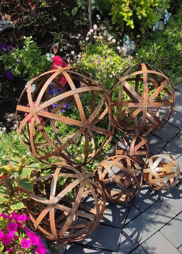 Edelrost Rostkugel 20cm / 30 cm Kugel Geflechtkugel Gartendeko Cortenstahl - Bild 4 von 4
