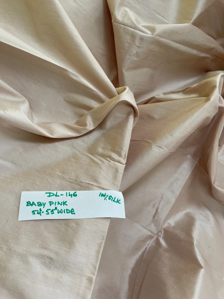 Designer Quality 100% Silk Shantung fabrics - Baby Pink!!! - Image 3 of 4