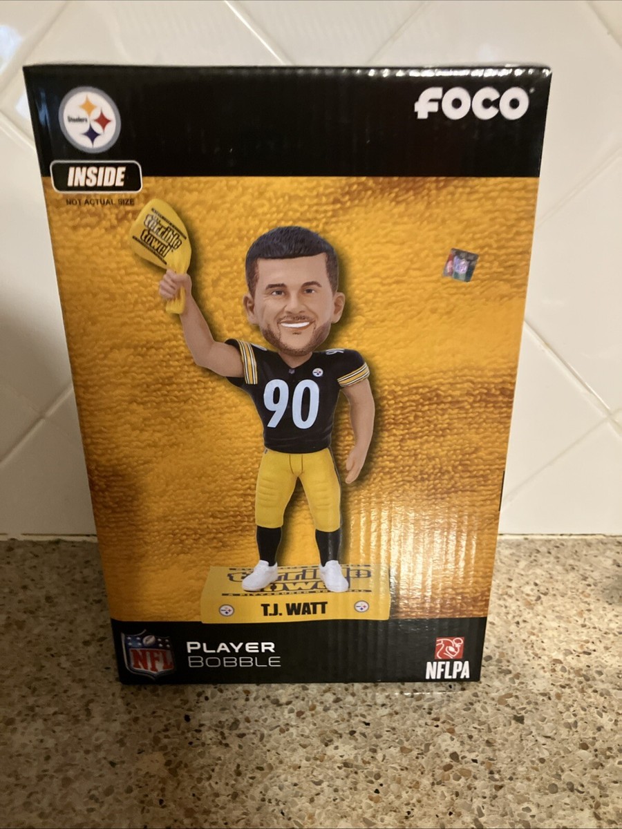 Pittsburgh Steelers T.J. Watt Foco Terrible Towel Bobblehead new