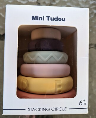 Mini Tudou 6 Pcs Baby Stacking & Nesting Circle Toy Soft Building Rings Stacker