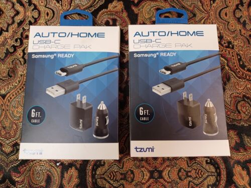 2 Tzumi 3670B Auto/Home Micro Cable Charge Pak-6 FT Cable-Samsung Ready - Picture 1 of 1