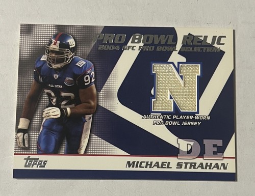 MICHAEL STRAHAN 2004 TOPPS PRO-BOWL SPIEL GEBRAUCHT TRIKOT GIANTS #PB-MS