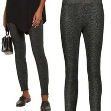 Joie Keena Pull-on Ponte Pants in Caviar Heather Charcoal Animal Print Size M