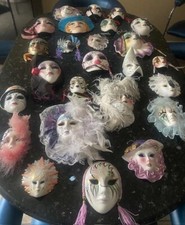 Vintage 25 New Orleans Mardi Gras Masks Faces Wall ART