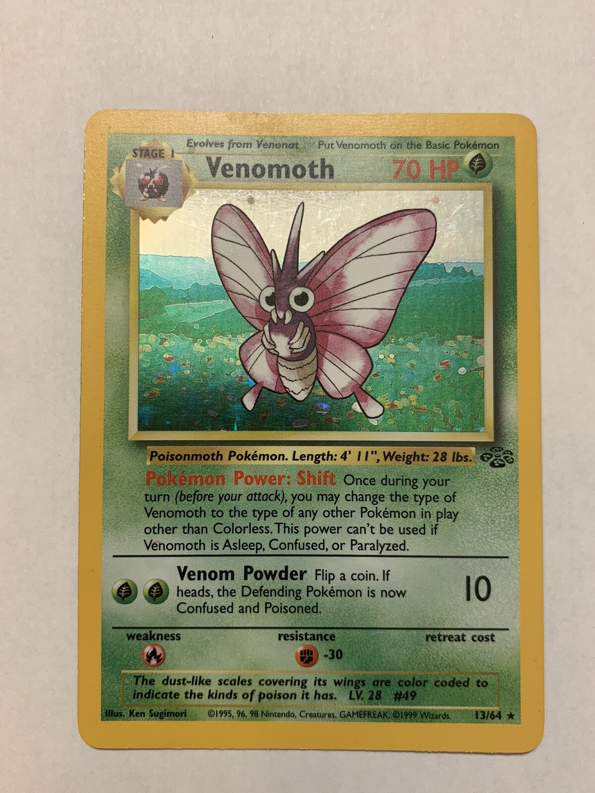 Pokémon TCG Venomoth Jungle 13/64 Holo Unlimited Holo Rare