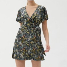 Urban Outfitters Velvet Tiger + Snake Print Wrap Dress Size XS NWOT $69