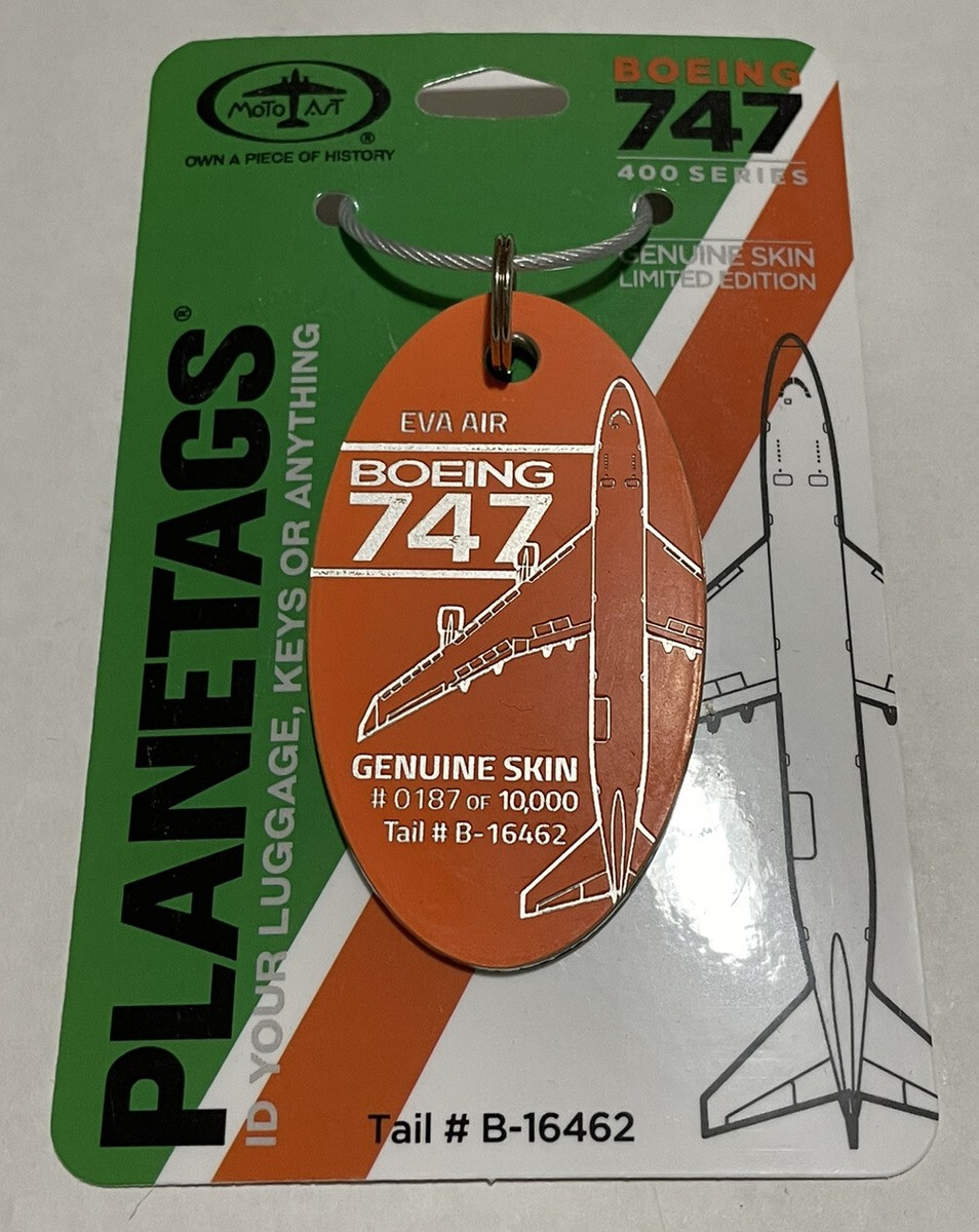て*つ様 (新品未使用) 激レア PLANETAGS エバー航空 B747-40 Eva Air Boeing 747-400 Aluminum Skin Plane Tag Orange B