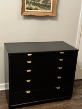 Edward Wormley for Drexel Precedent Black Lacquered Dresser Chest, Refinished