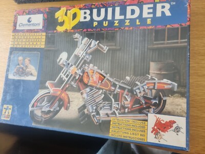 1997 Clementoni 3D Builder Puzzle Motorrad Brandneu Versiegelt Puzzle