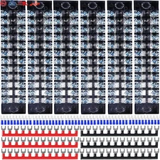 Terminal Blocks 12 Position 62PCS Set, Screw Terminal Block with Cover Bus Bar