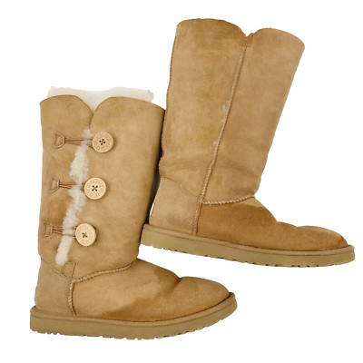UGG Tall Bailey Button Chestnut Brown Boots F19014G 1873 Womens 8