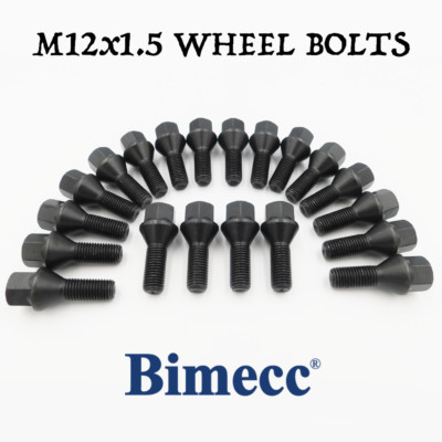 M12x1,5, 26mm Radschrauben Bimecc (schwarz) x 20 für Renault Grand Scenic Megane