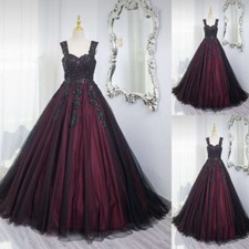 Gothic Black Red Wedding Dress…