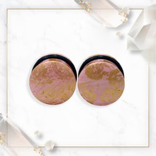 O-Ring Rose Resin Double Flare Ear Gauges Plugs Stretchers Expander Sold as Pair